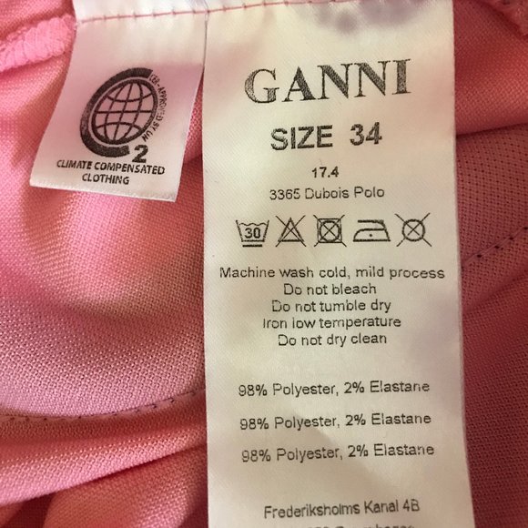 Ganni Dubois Polo Pant Size 34 Color Sea Pink - Picture 3 of 4